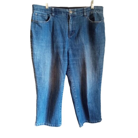 Christopher and Banks Women's High Rise Crop Jeans elastic band waist - Picture 1 of 6